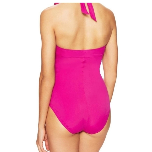 Assets by SPANX Slimming Halter Swimsuit women's size large - Picture 2 of 7
